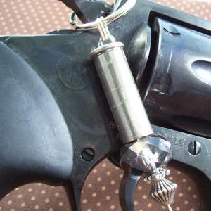 Bullet Key Chain .38 Special With Fire Polish Bead