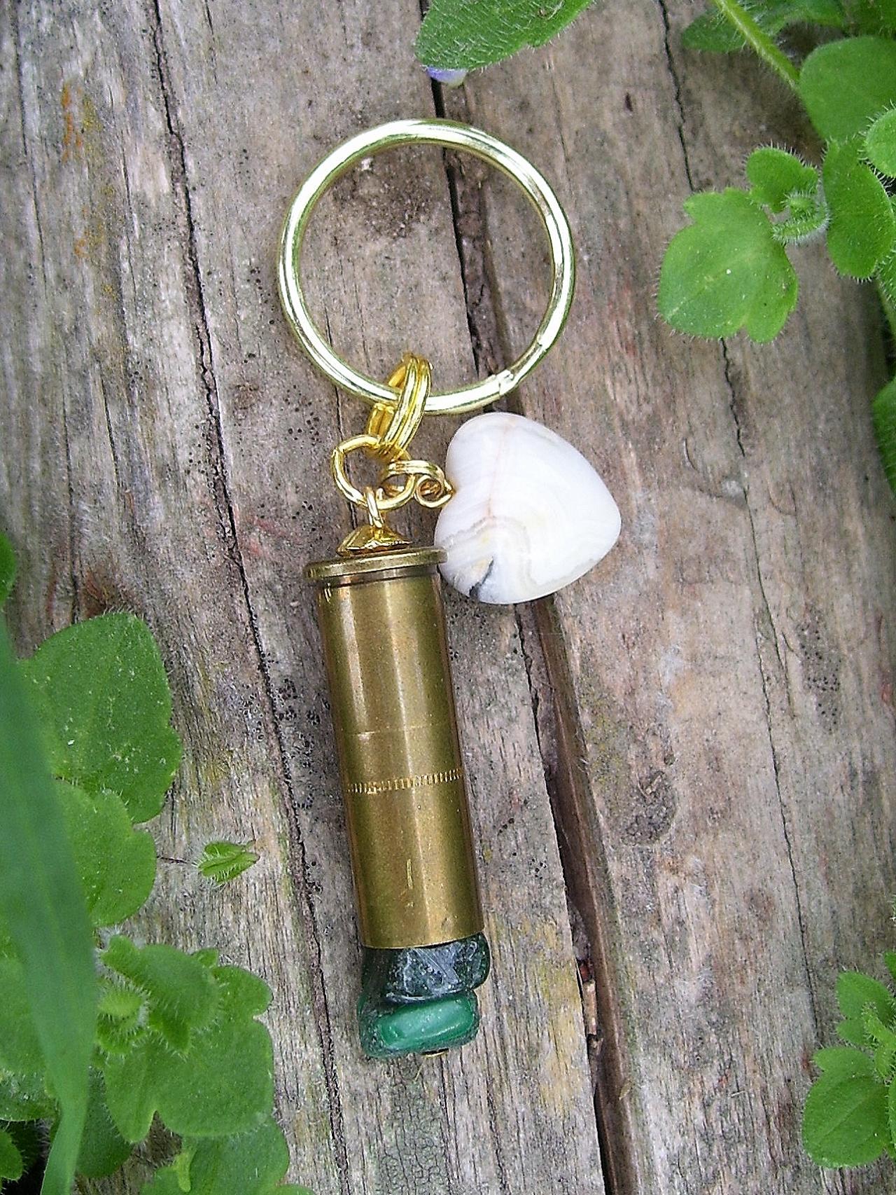 Bullet Key Chain With Agate